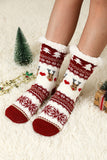 Fiery Red Cartoon Santa Claus Christmas Fleece Socks