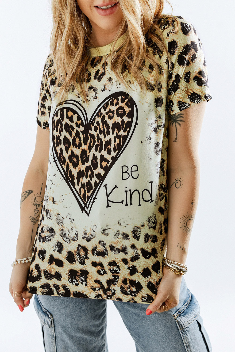 Be Kind Heart Graphic Print T Shirt