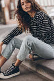 Retro Striped Casual Long Sleeve Top