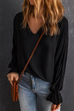 Flared Cuff Bishop Sleeve Blouse