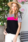 Leopard Colorblock Splicing T-shirt