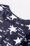 Contrast American Flag Cutout T-Shirt