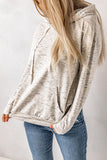 Marbled Drawstring Cropped Hoodie