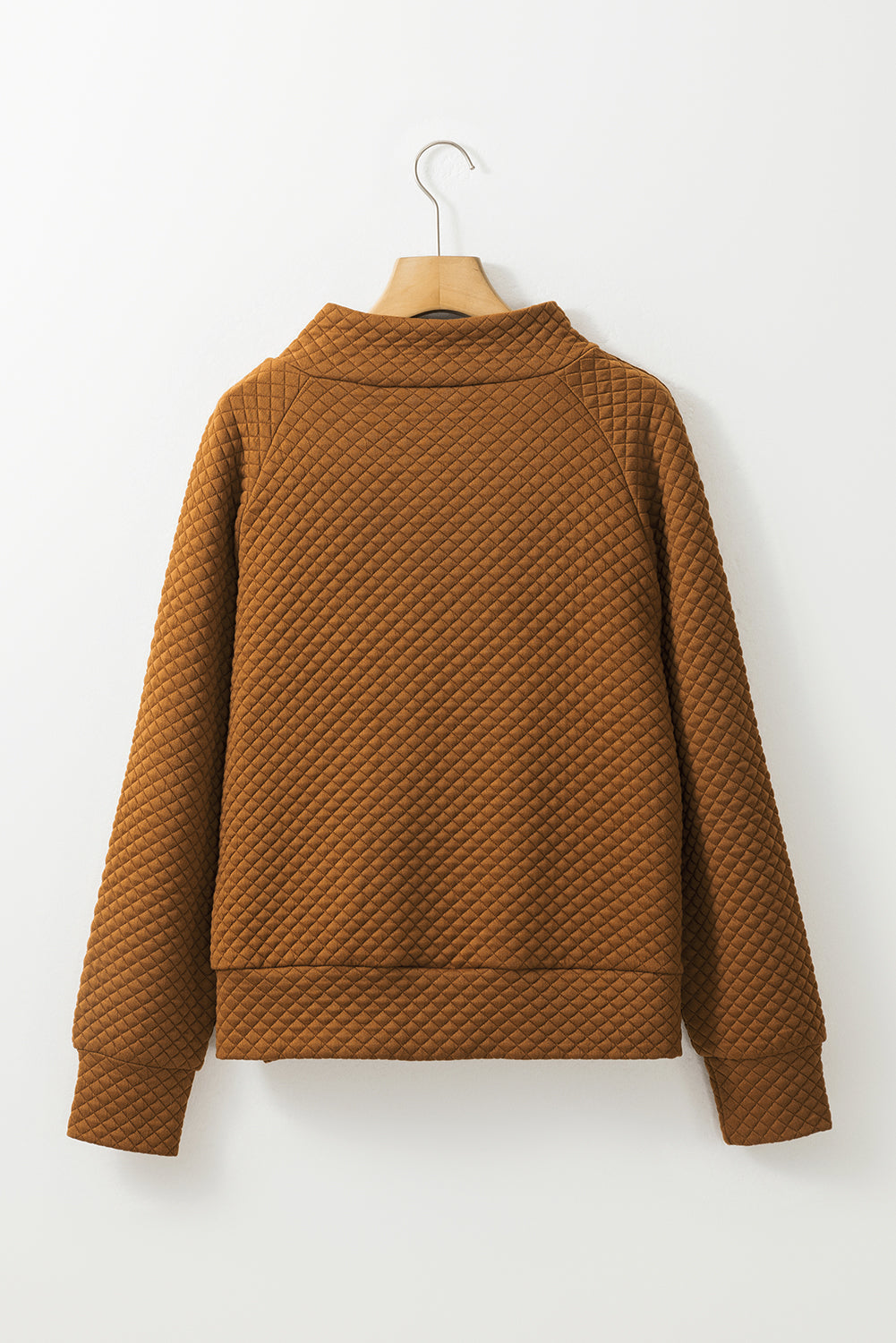 Brown Plaid Raglan Sleeve Sweatshirt