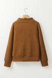 Brown Plaid Raglan Sleeve Sweatshirt