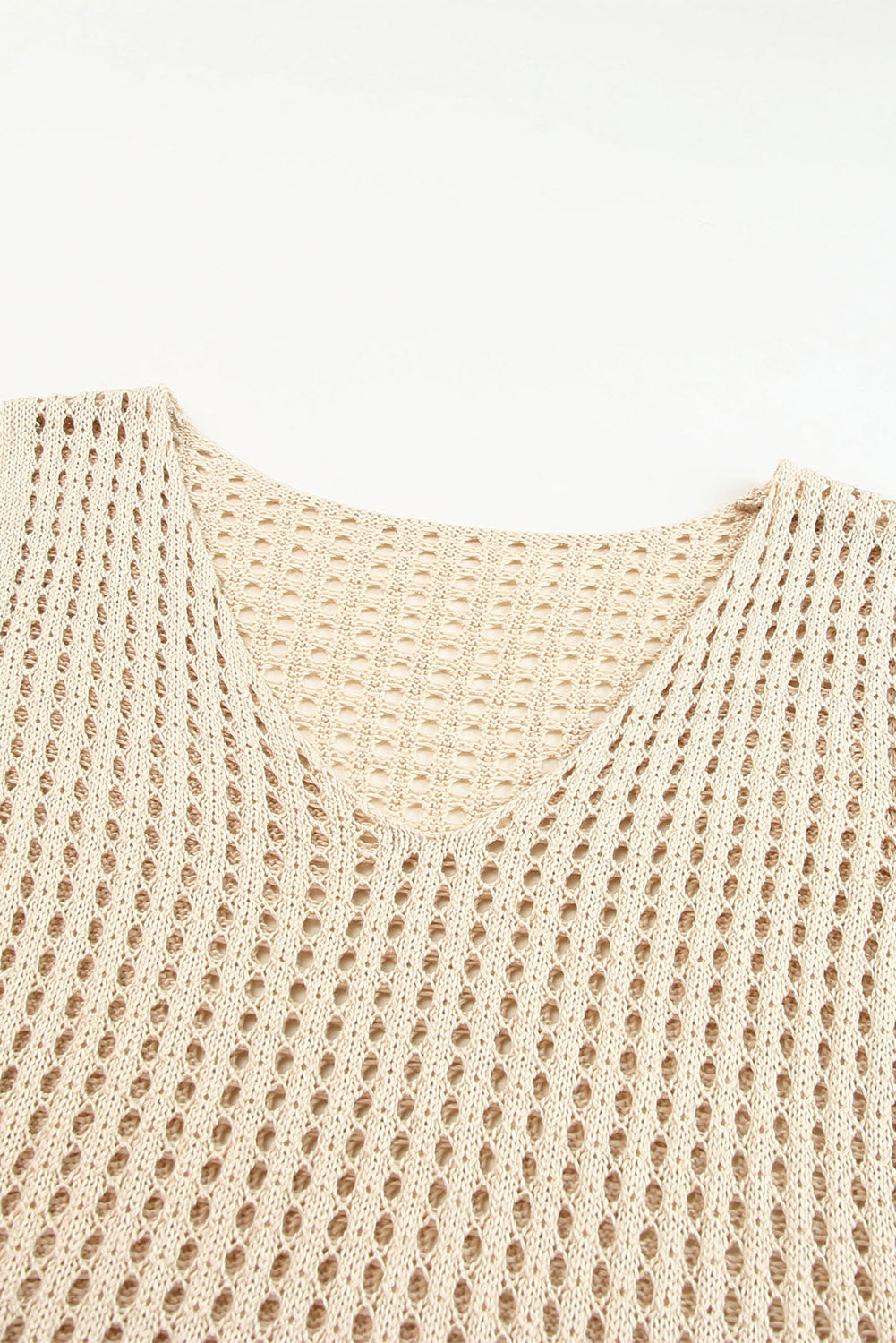 V Neck Fishnet Hollow-out Knitted Tank Top