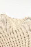 V Neck Fishnet Hollow-out Knitted Tank Top