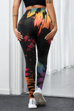 Tie Dye multicolore évider les leggings de vêtements de sport de remise en forme