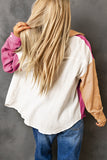 Color Block Textured Long Sleeve Shirt with Pocket