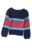 Color Block Drop Shoulder Knitted Sweater