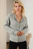 Hollow Out Buttoned Knit Cardigan