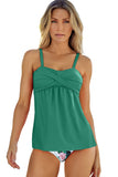 Adjustable Straps Ruched 2pcs Tankini Swimsuit