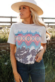 Multi-color Aztec Geometric Print T-shirt