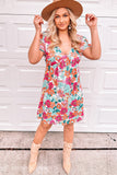 Floral Print Tie Back Short Sleeve Dress