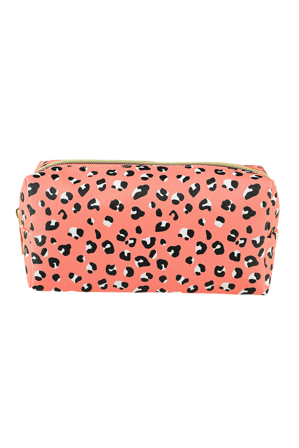 Leopard Print Zipped Cuboid Cosmetic Bag 19*8*9cm