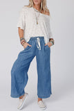 Wide Leg Drawstring Waist Loose Pants