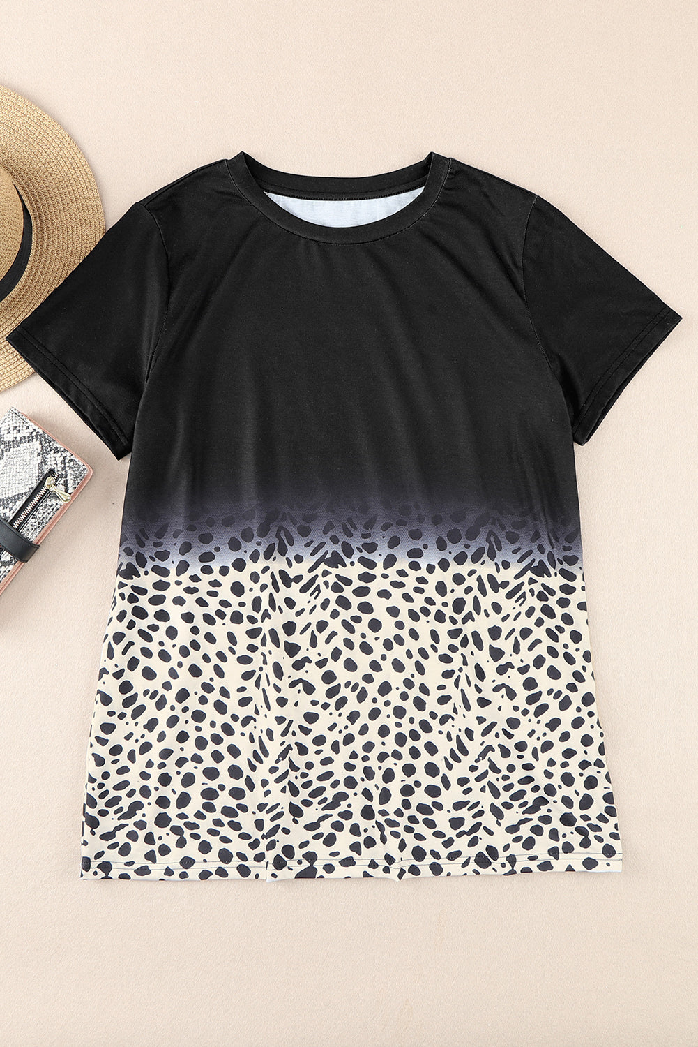 Gradient Leopard Lace V Neckline Tank Top