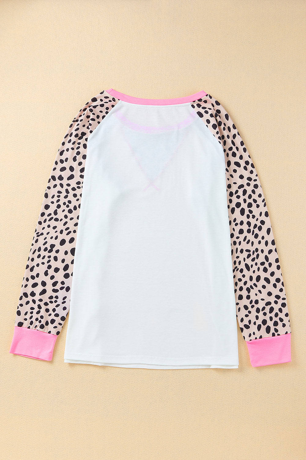 Leopard Patchwork Long Sleeve Plus Size Top