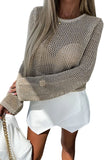 Hollow-out Knit Long Sleeve Top