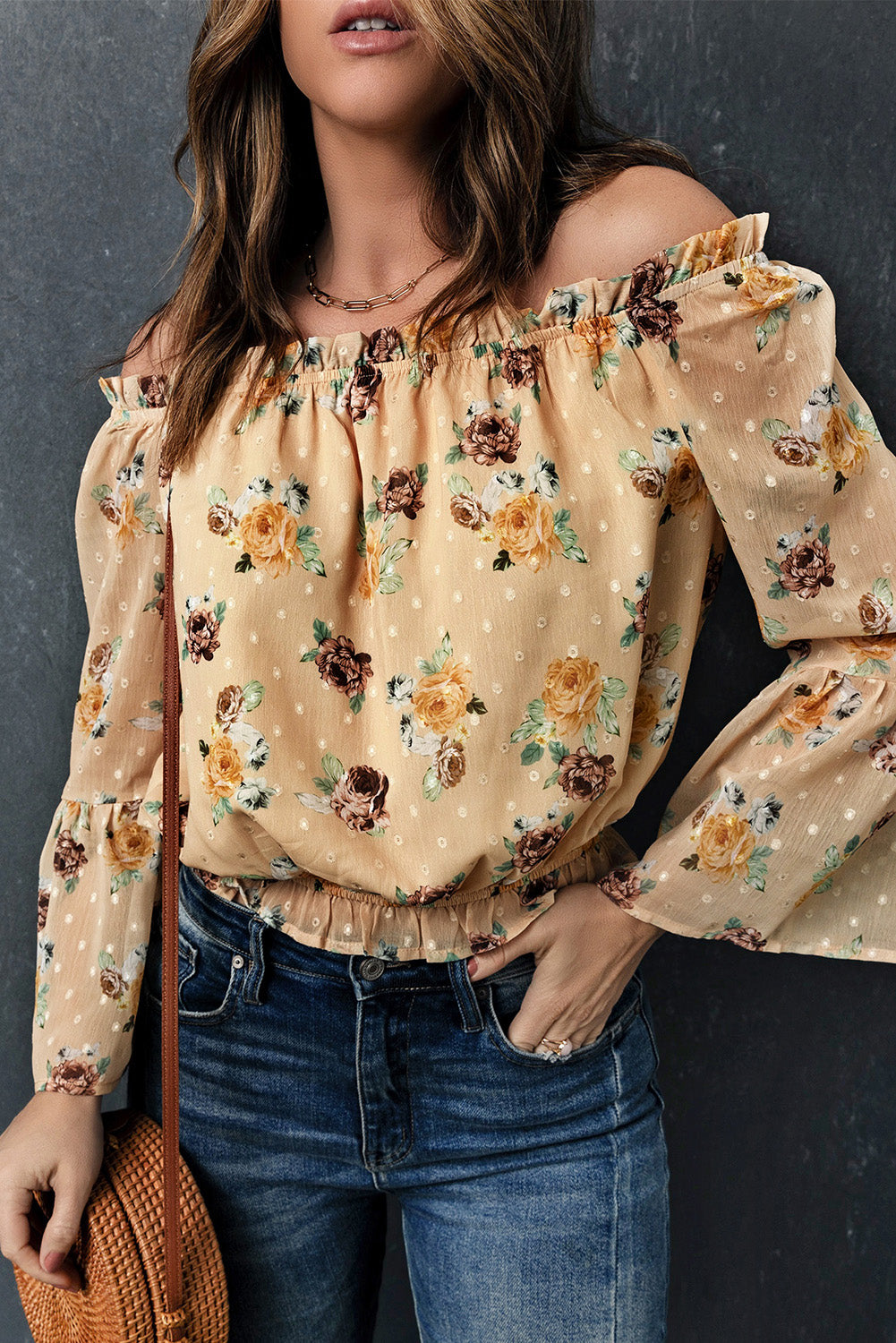 Bell Sleeves Floral Crop Top