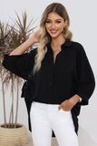 3/4 Puff Sleeve Oversize Shirt