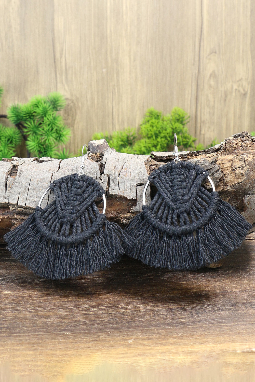 Crochet Tassel Fan-shaped Drop Earrings