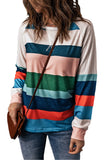 Striped Color Block Long Sleeve Top