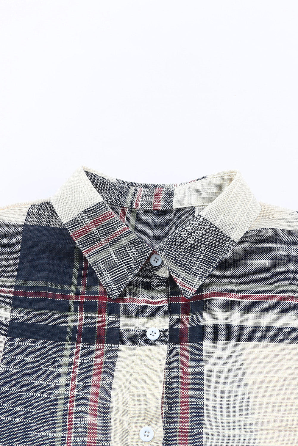 Distressed Raw Edge Plaid Print Shirt