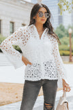 Crochet Lace Hollow-out Turn-down Collar Shirt