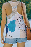 Mixed Abstract Print Racerback Tank Top