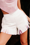 Fringe Trim Fit Flare Shorts