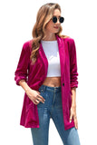 Rose Casual Pocketed Velvet Blazer