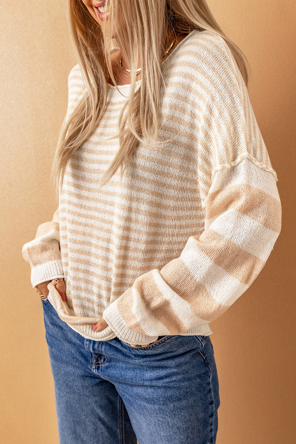 Striped Drop Shoulder Sweater