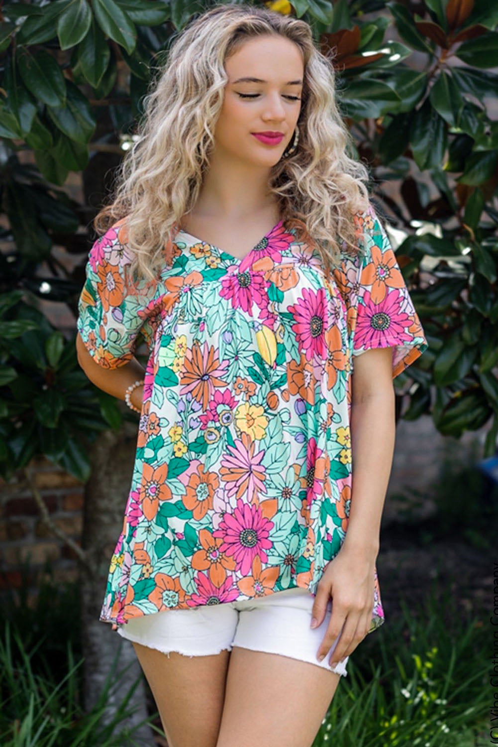 Floral Print Smocked Tank Top