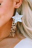 Fuzzy Leopard Shooting Star Earrings