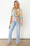 Tropical Fish Skin Crinkle Long Sleeve Shirt