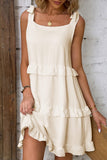 Bow Straps Ruffle Tiered Short Dress