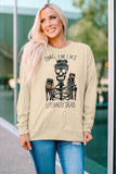 Halloween Skeleton Letter Print Crew Neck Pullover Sweatshirt