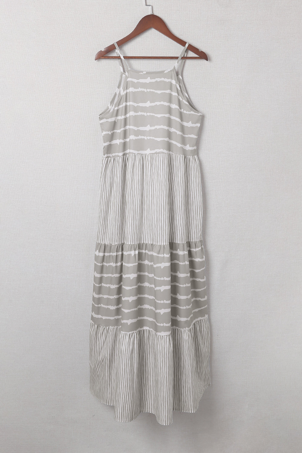 Striped Spaghetti Strap Long Dress