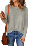 Solid Drop Shoulder Pullover Sweater