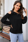 Knotted Asymmetric Off Shoulder Blouse