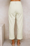 Corduroy High Waist Straight Leg Pants