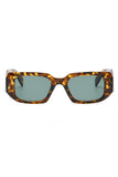 Amber Retro Square Frame Sunglasses