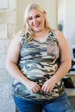 Sequin Pocket Camouflage Plus Size Vest