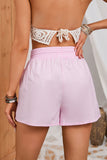 Boho Embroidered Floral Tasseled Drawstring Waist Casual Shorts