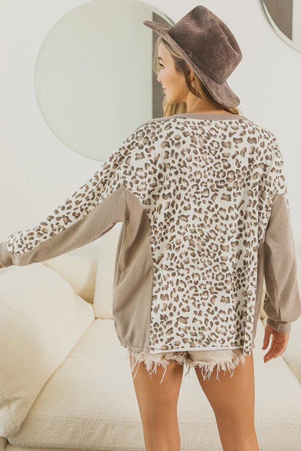 Print Crew Neck Long Sleeve Top