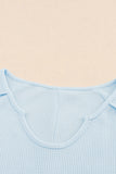 Mineral Wash Long Sleeve V-Neck Top