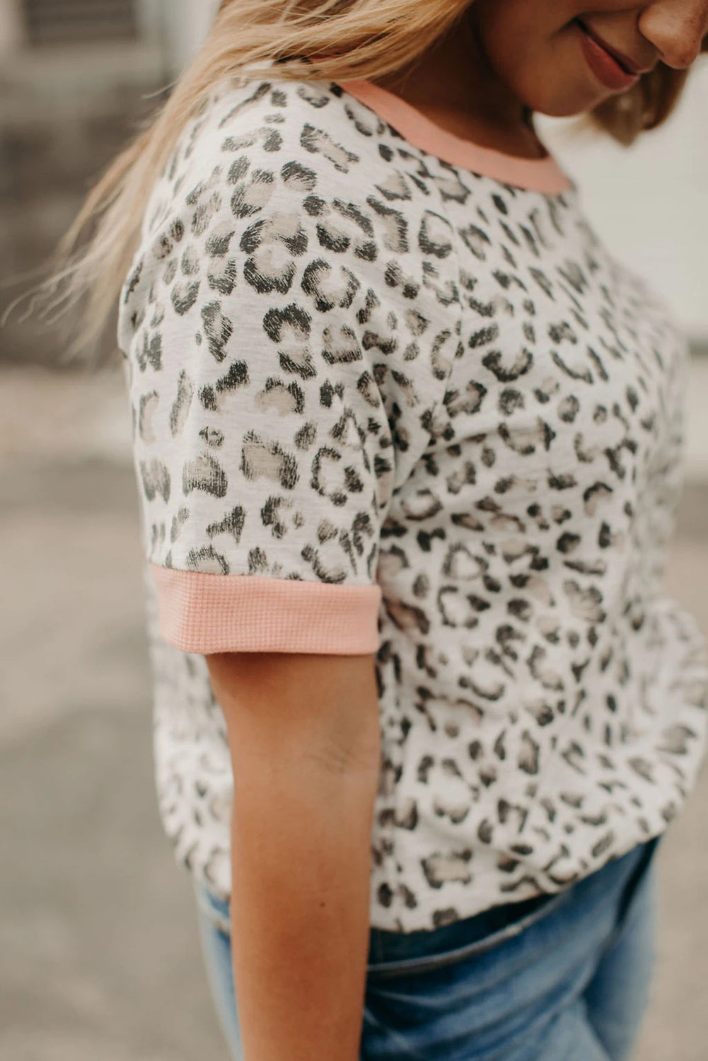 Fuzzy Print Contrast Trim Tank Top