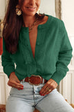 Lace Trim Ribbed Round Neck Button Up Cardigan