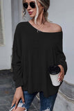 Khaki Tie Plunging Back Dolman Sleeve Oversize Top